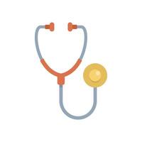 Stethoscope standing upright on white background vector
