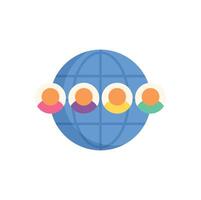 Diverse people connecting around the globe for global business and international communication vector