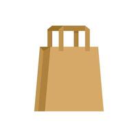 Brown paper bag standing with handles folded down vector