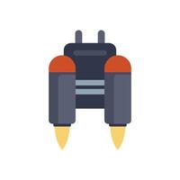 Jetpack generating strong flame streams for flight vector