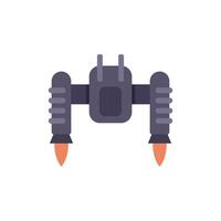 Spacecraft flying with two rocket boosters for space exploration vector