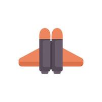 Space shuttle floating in outer space for astronomy exploration mission vector