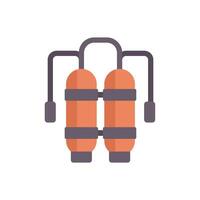 Aqualung with double oxygen tank for professional diving vector