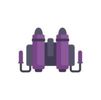 Futuristic spaceship engine providing thrust in space vector