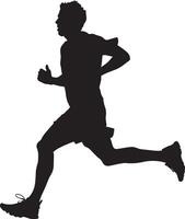 A silhouette of a man running in the silhouette vector