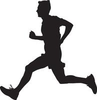 Silhouette of a Man Running vector