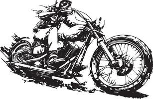 Silhouette of a motorcyclist riding at high speed, symbolizing freedom, adventure, and a rebellious spirit on the road. vector