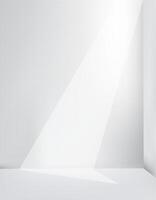 White color wall and floor background with lighting effect. Wallpaper design vector