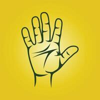 Hand palm trendy artwork attractive abstract illustration colorful applicable design vector