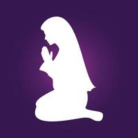 Praying woman trendy artwork attractive abstract illustration colorful applicable design vector
