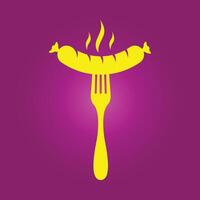 BBQ Sausage trendy artwork charming abstract illustration colorful applicable design vector