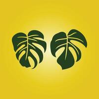 Monstera leaf trendy artwork attractive abstract illustration colorful applicable design vector