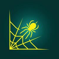 Spider and web trendy artwork pretty abstract illustration colorful applicable design vector