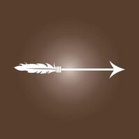 Arrow with feather trendy artwork cute abstract illustration colorful applicable design vector