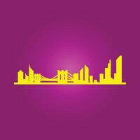 Town skyline trendy artwork charming abstract illustration colorful applicable design vector
