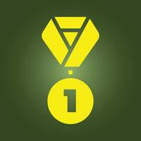 The medal icon for the first place vector