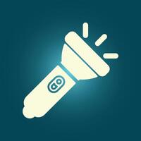A flashlight icon on a blue background vector
