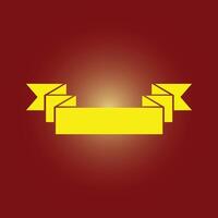 A yellow ribbon on a red background vector