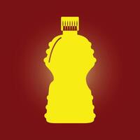 A yellow bottle of oil on a red background vector