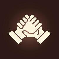Two hands shaking hands icon vector
