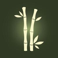 Bamboo tree icon on dark background vector