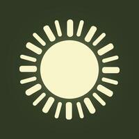The sun icon on a dark background vector