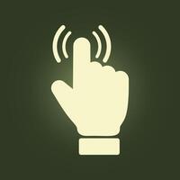 A hand with a finger touching a touch screen vector