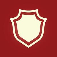 A shield icon on a red background vector