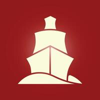 A red and white logo for a ship vector