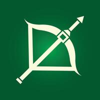 Arrow icon on green background vector