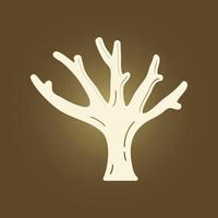 A tree icon on a brown background vector
