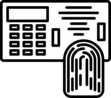 A fingerprint scanner and a calculator icon vector