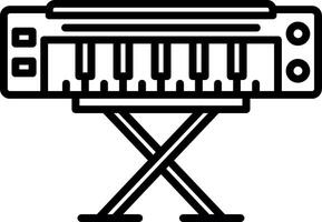 An electronic keyboard on a stand with a keyboard vector