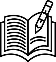 An open book with a pencil and a pen in it vector