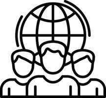 People with globe icon on white background vector