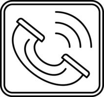 A phone icon with a phone receiver in the middle vector