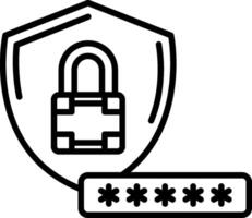 A black and white image of a padlock and a key vector