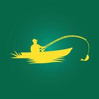 Fisherman in boat trendy artwork lovely abstract illustration colorful applicable design vector