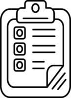 A black and white clip board with a check mark vector