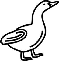 A black and white drawing of a duck vector
