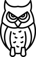 An owl is shown in a black and white drawing vector
