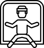 A man in a helmet is sitting in a chair vector