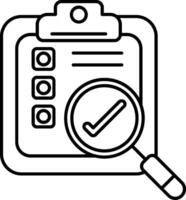Checklist with magnifying glass vector