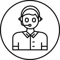 Call center operator icon vector