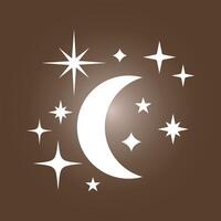 Moon and stars trendy artwork cute abstract illustration colorful applicable design vector