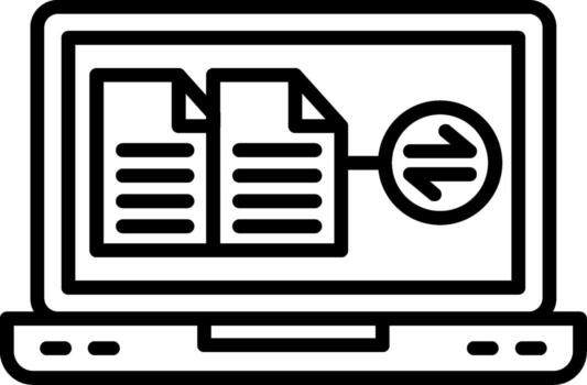 un ordenador portátil con un archivo icono en eso vector