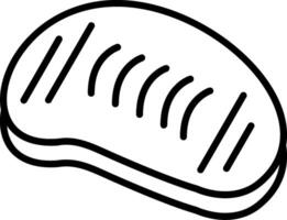 A black and white drawing of a slice of bread vector