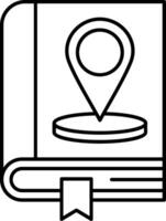 A map pin on a book icon vector