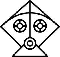 A black and white drawing of a kite vector