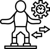 A man is standing on a skateboard with a clock and gears vector